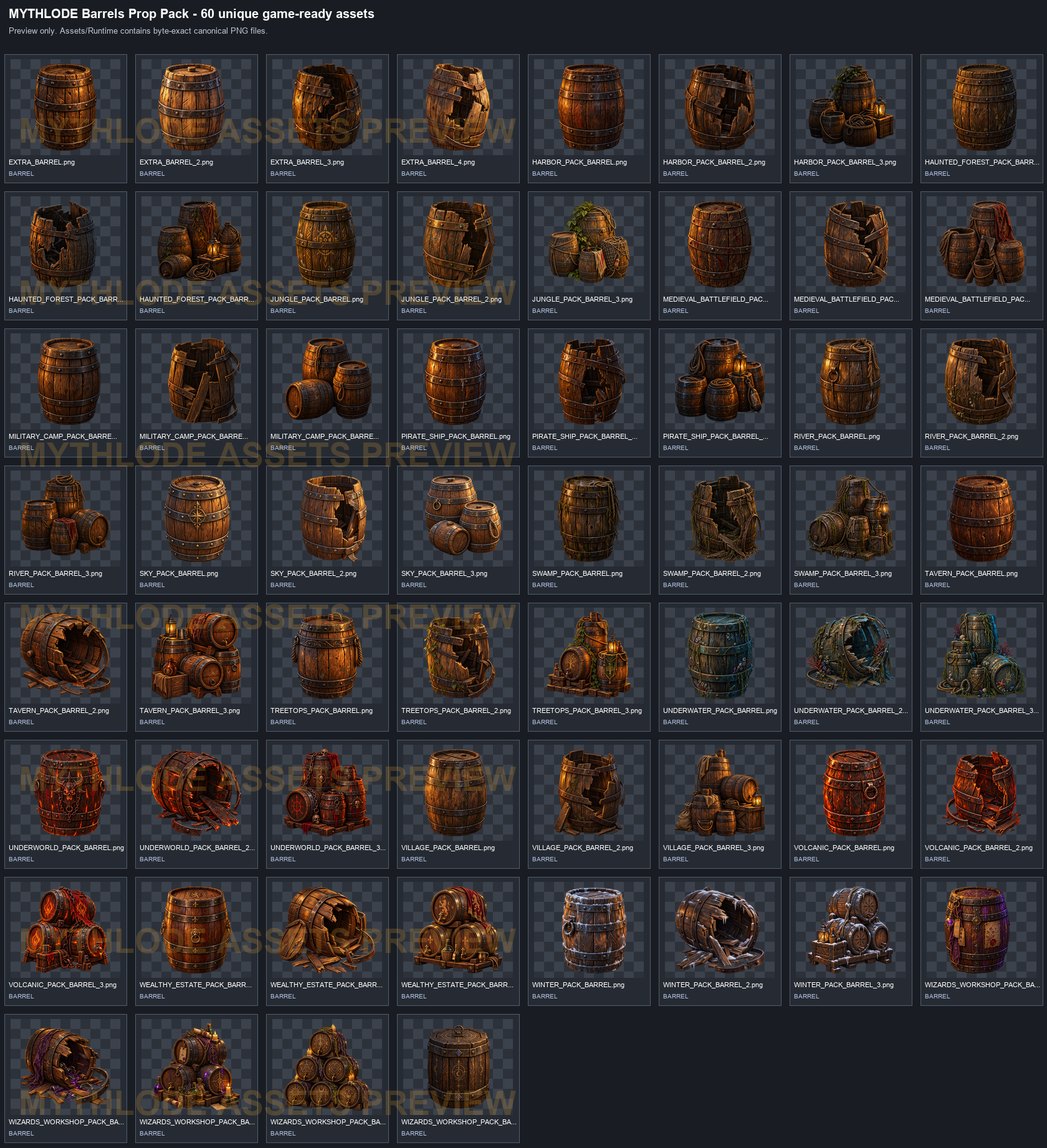 MYTHLODE Barrels Prop Pack watermarked preview 1