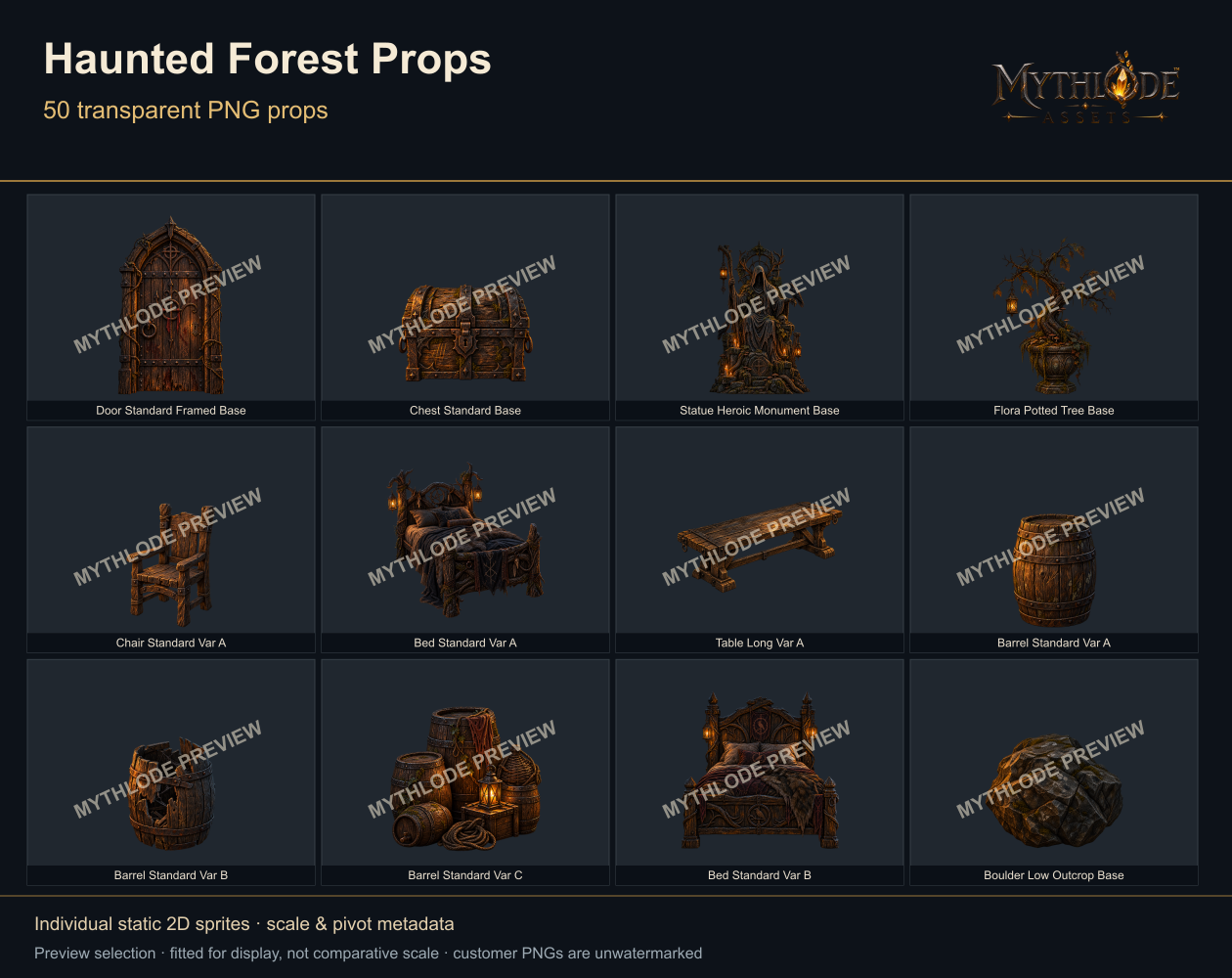 MYTHLODE Haunted Forest Prop Pack watermarked cover selection