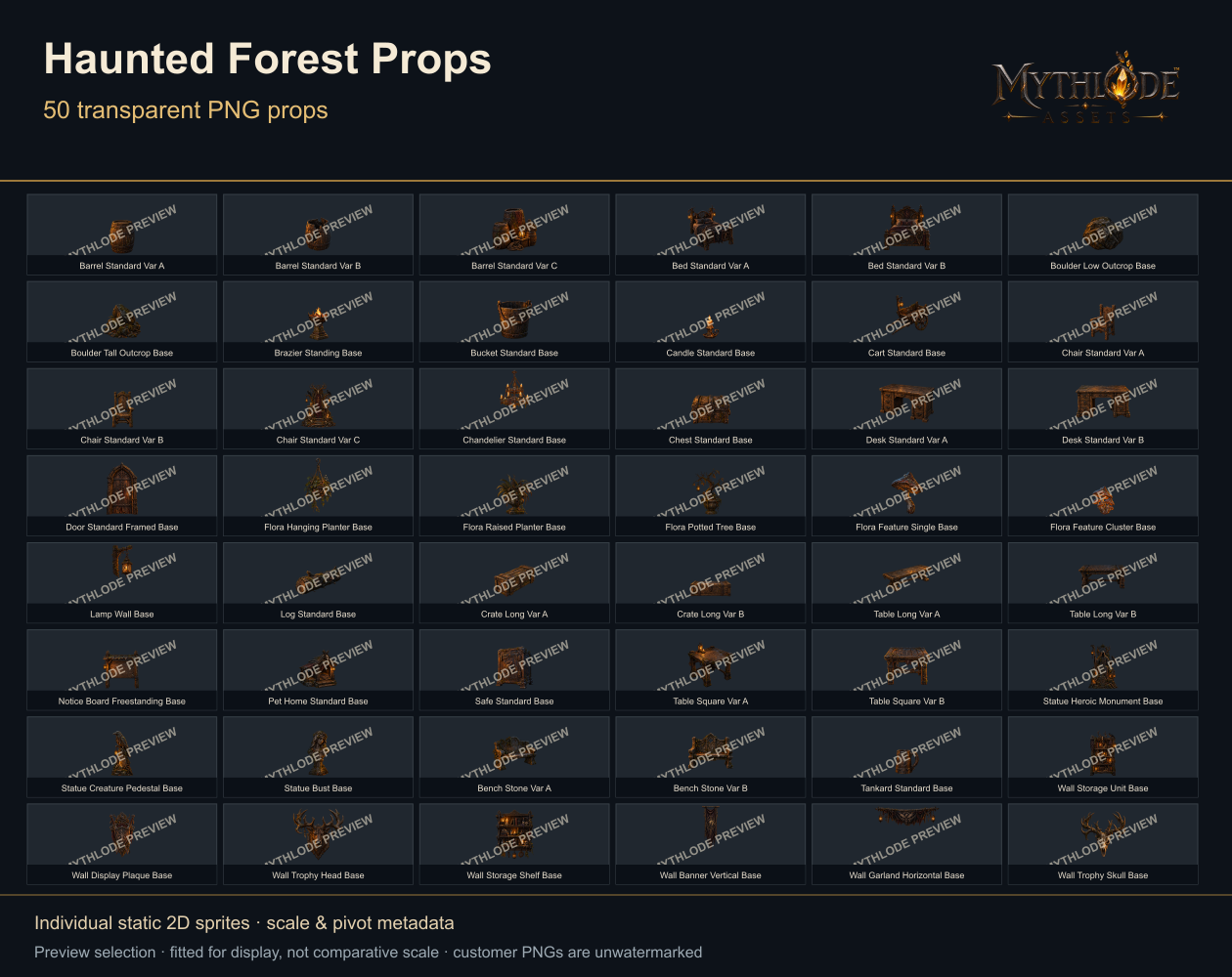 MYTHLODE Haunted Forest Prop Pack watermarked gallery selection