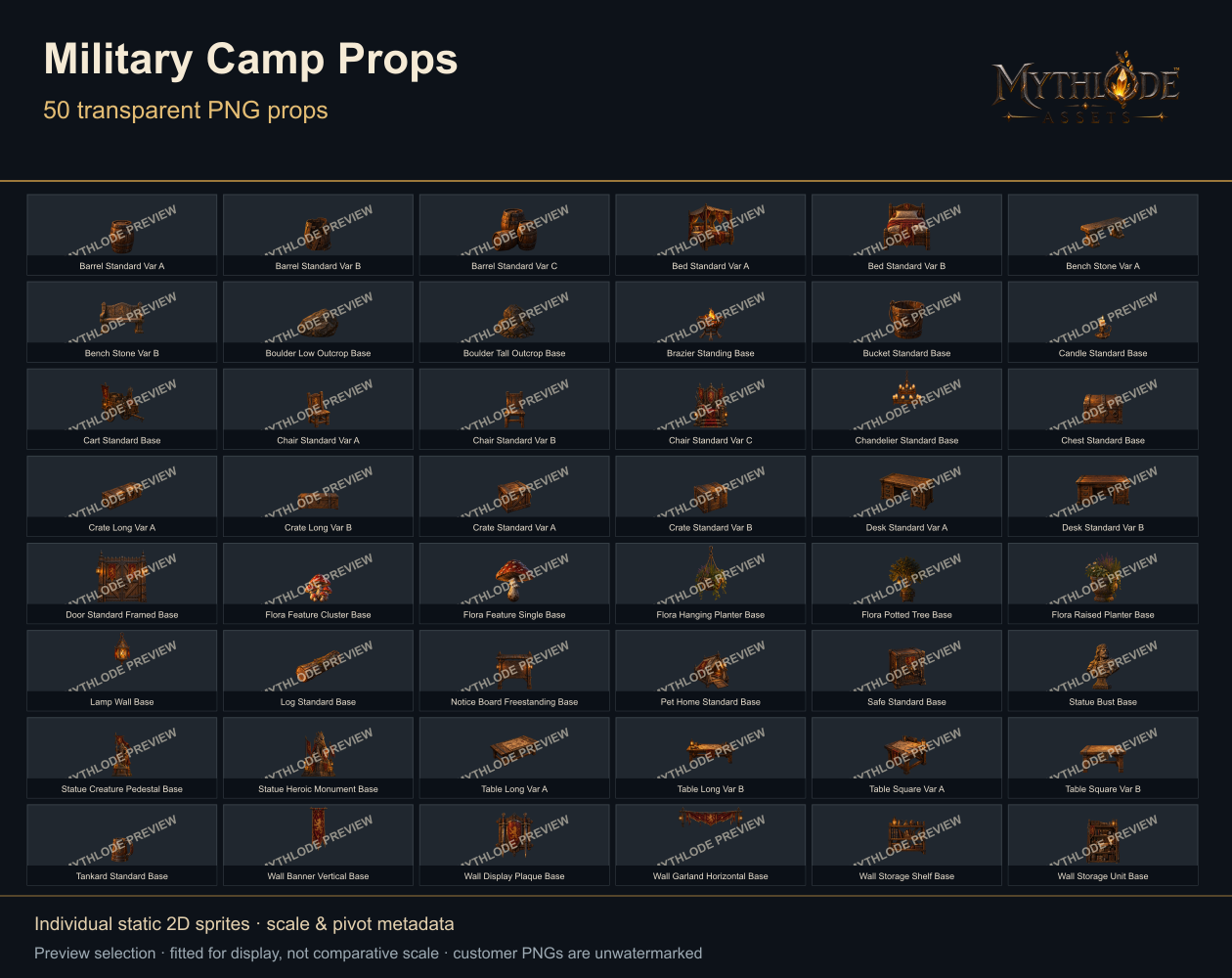 MYTHLODE Military Camp Prop Pack watermarked gallery selection