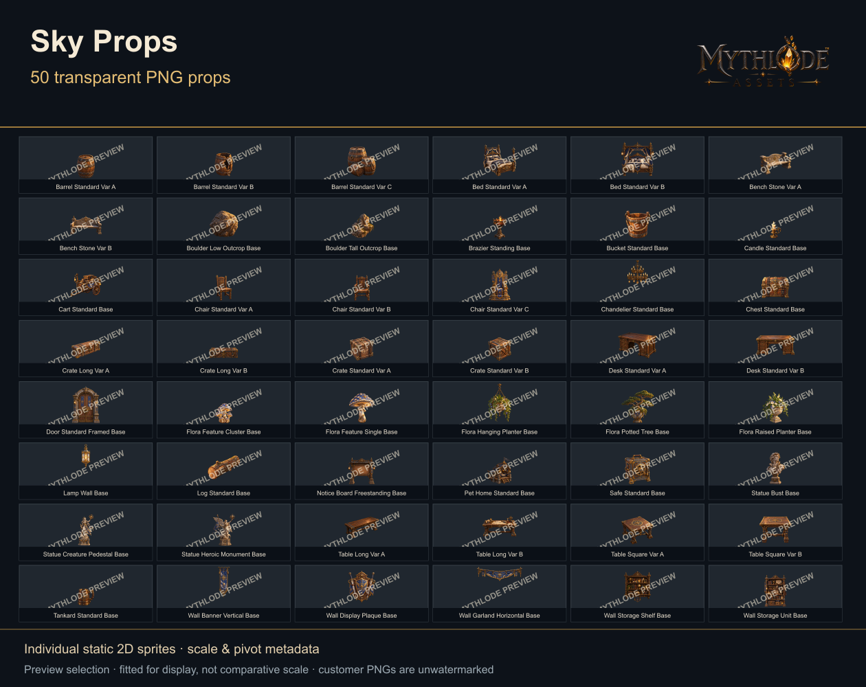 MYTHLODE Sky Prop Pack watermarked gallery selection