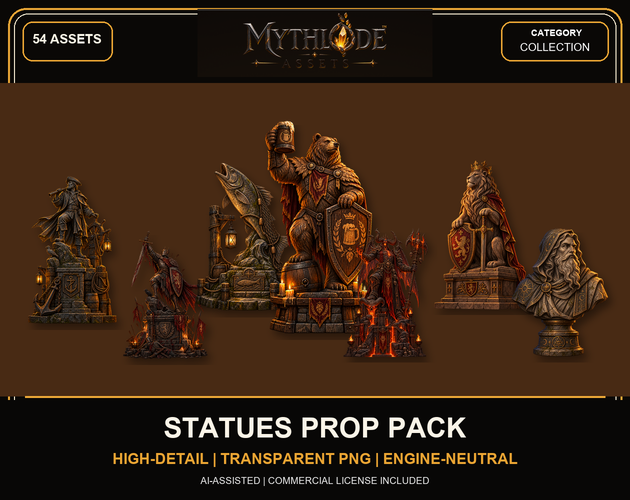 MYTHLODE Statues Prop Pack watermarked cover
