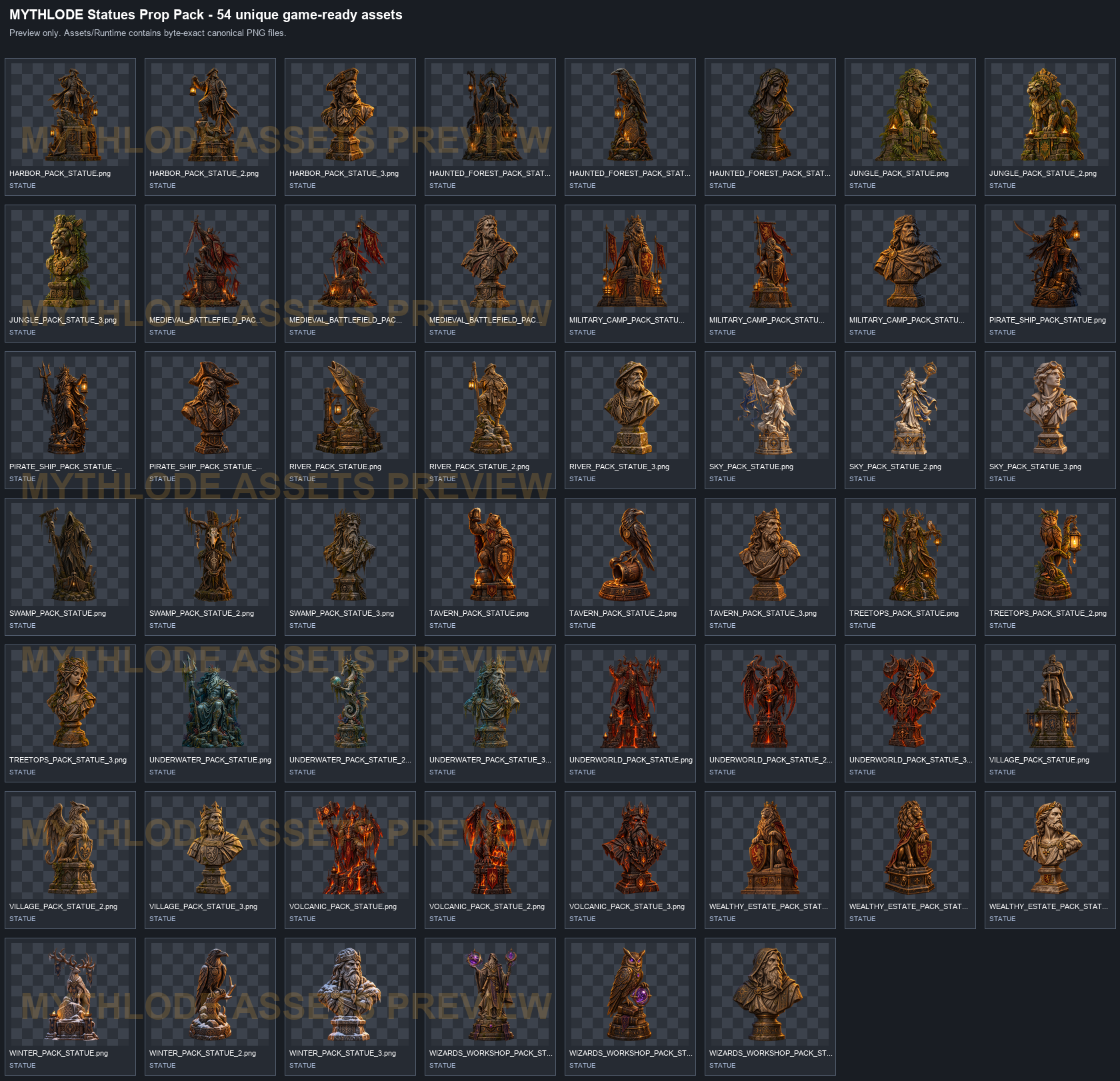 MYTHLODE Statues Prop Pack watermarked preview 1