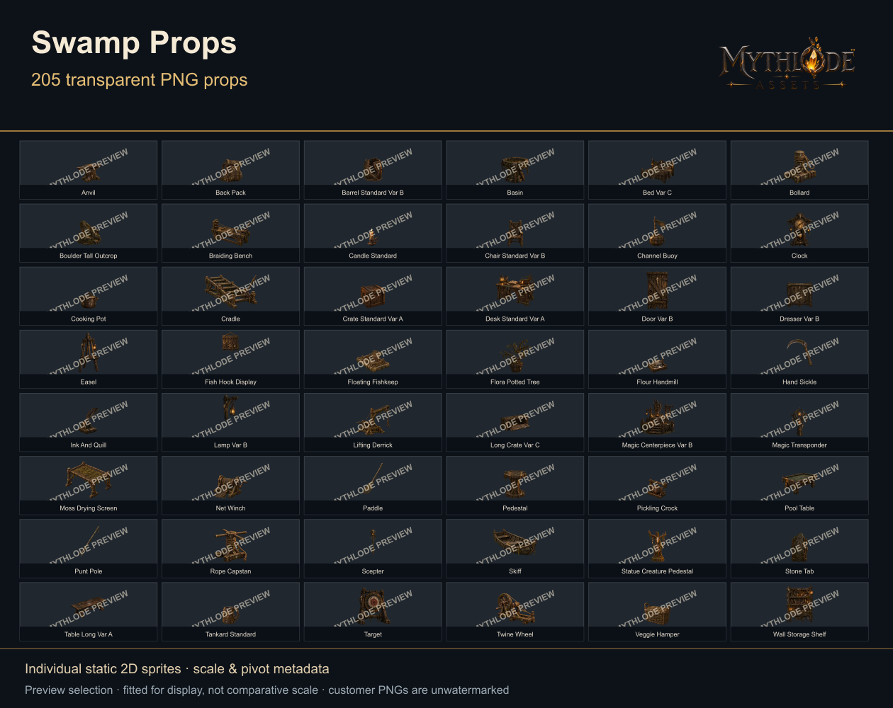 MYTHLODE Swamp Prop Pack watermarked gallery selection