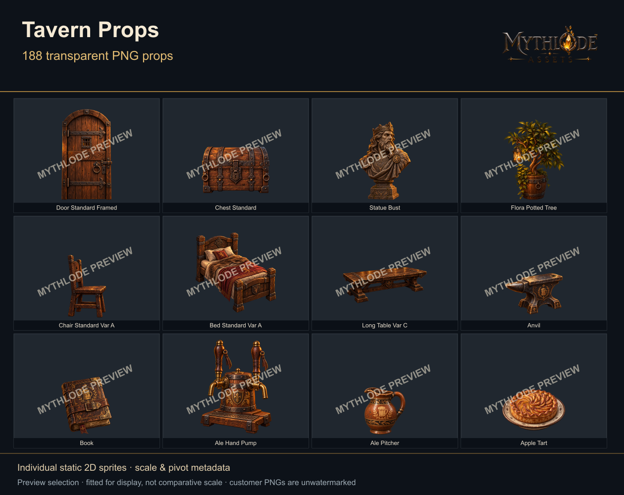 MYTHLODE Tavern Prop Pack watermarked cover selection