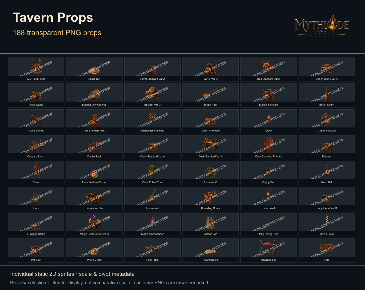 MYTHLODE Tavern Prop Pack watermarked gallery selection