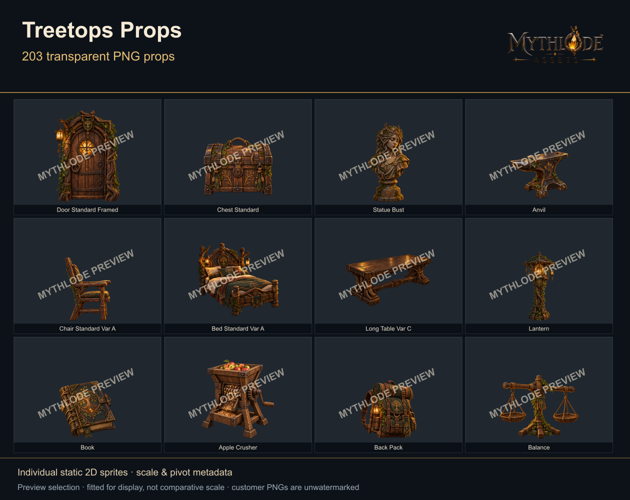 MYTHLODE Treetops Prop Pack watermarked cover selection