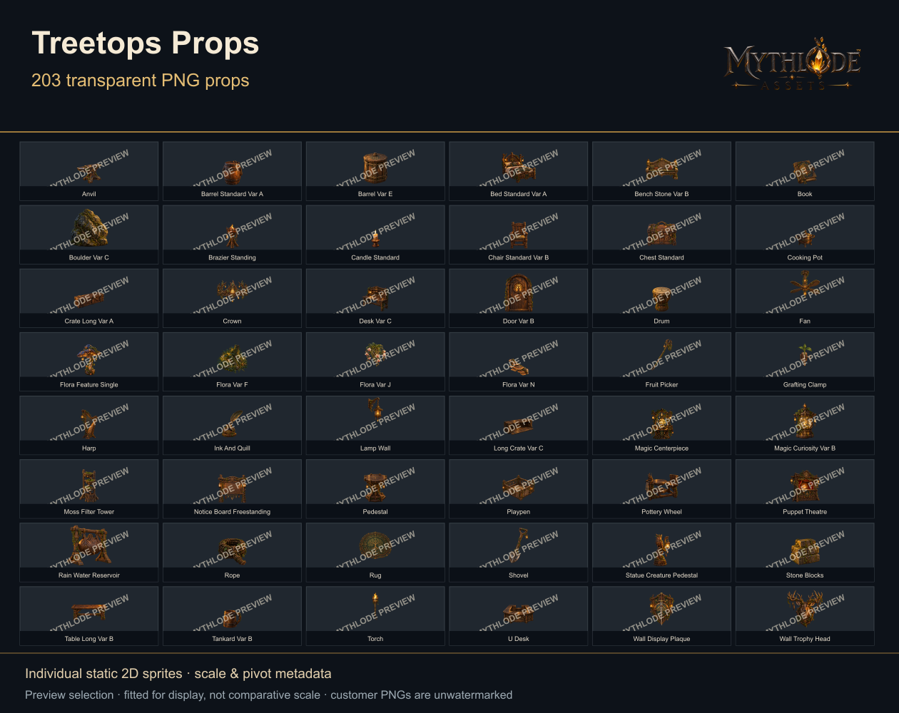 MYTHLODE Treetops Prop Pack watermarked gallery selection