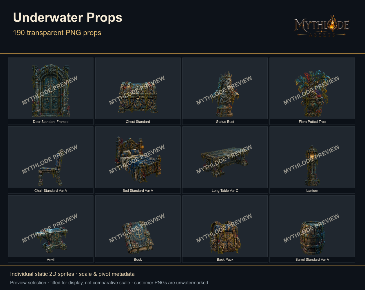 MYTHLODE Underwater Prop Pack watermarked cover selection