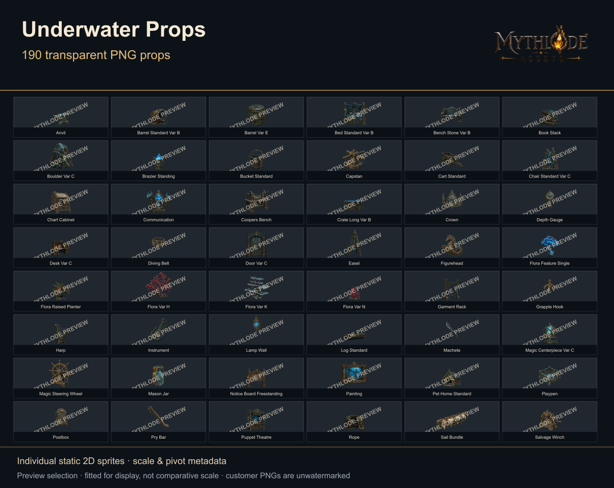 MYTHLODE Underwater Prop Pack watermarked gallery selection