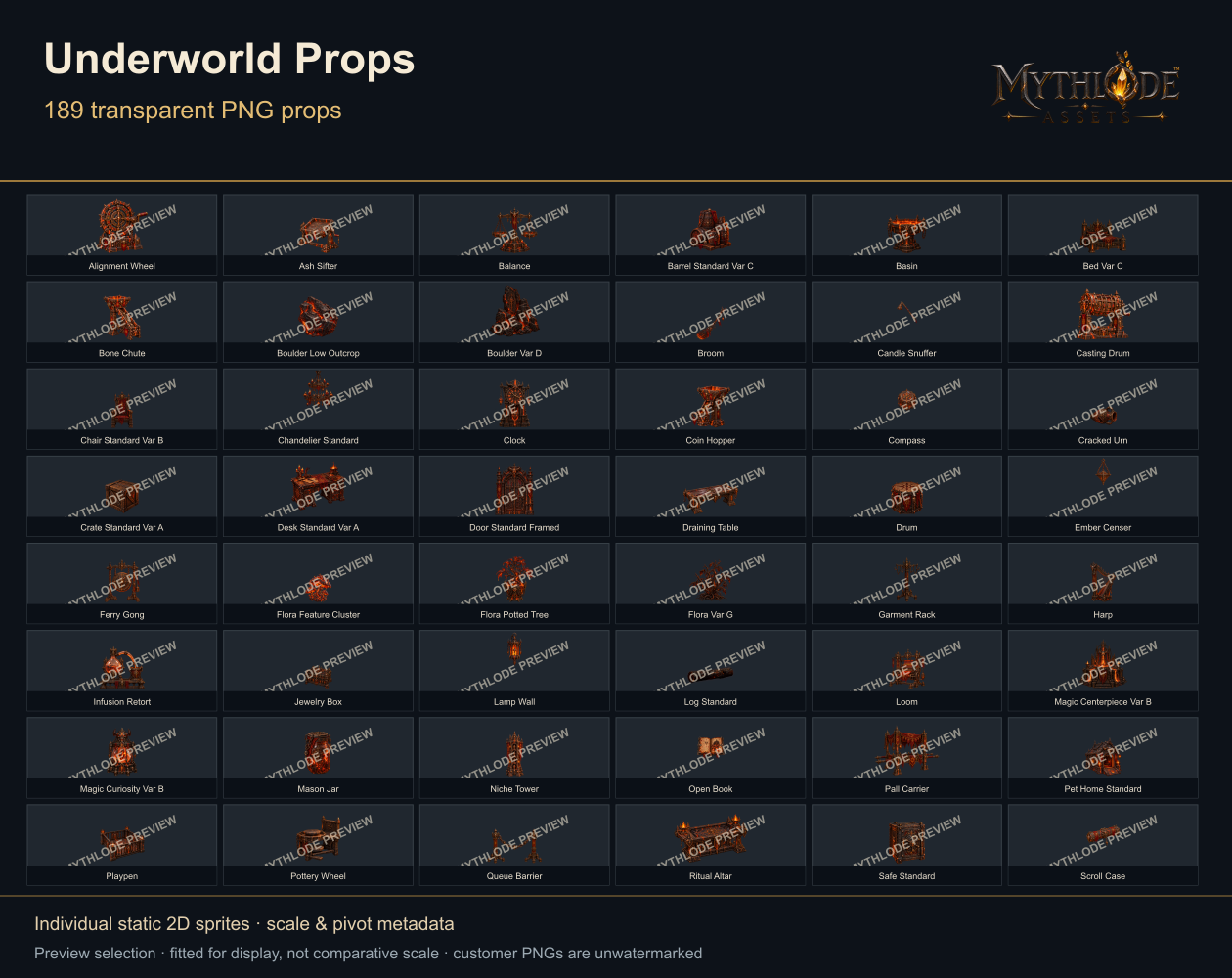 MYTHLODE Underworld Prop Pack watermarked gallery selection