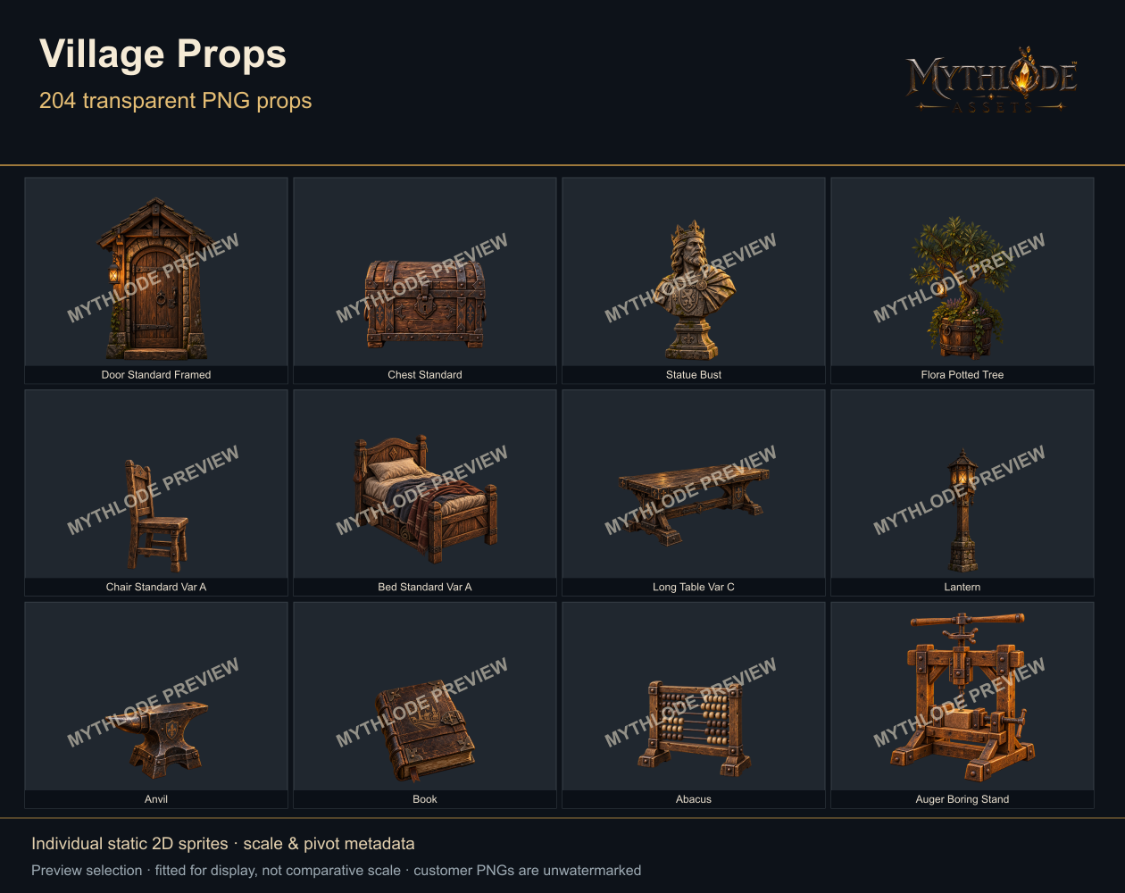 MYTHLODE Village Prop Pack watermarked cover selection