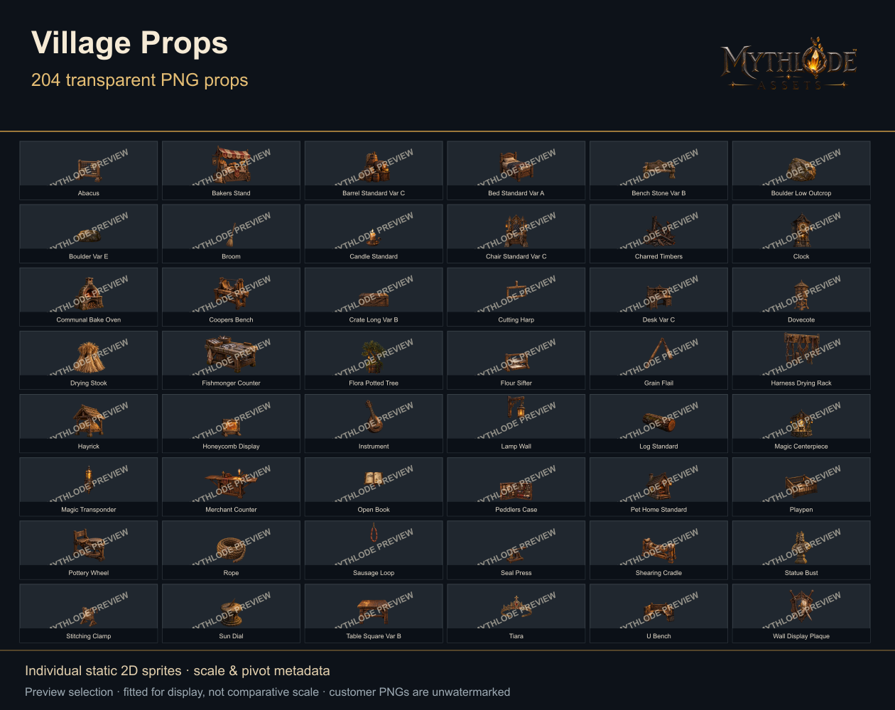 MYTHLODE Village Prop Pack watermarked gallery selection