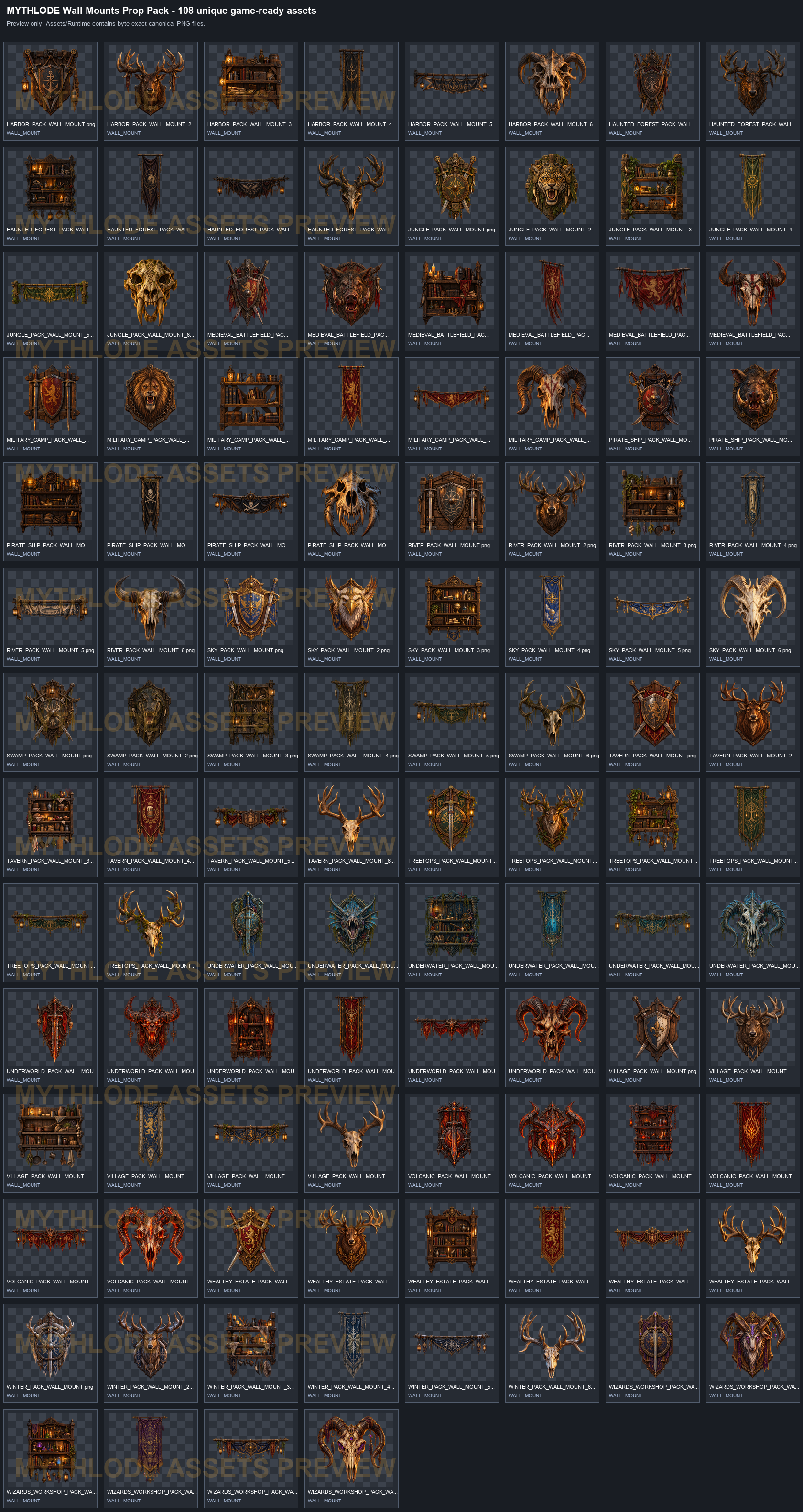 MYTHLODE Wall Mounts Prop Pack watermarked preview 1