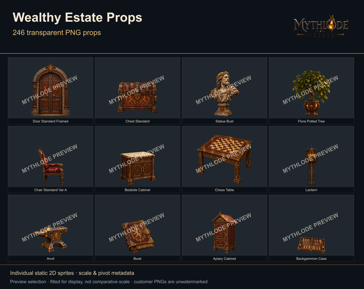 MYTHLODE Wealthy Estate Prop Pack watermarked cover selection