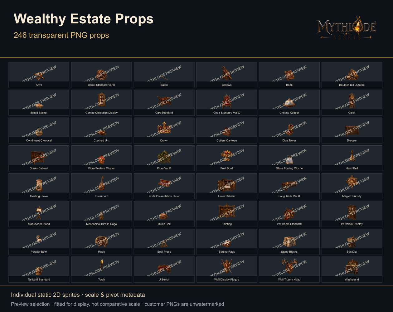 MYTHLODE Wealthy Estate Prop Pack watermarked gallery selection