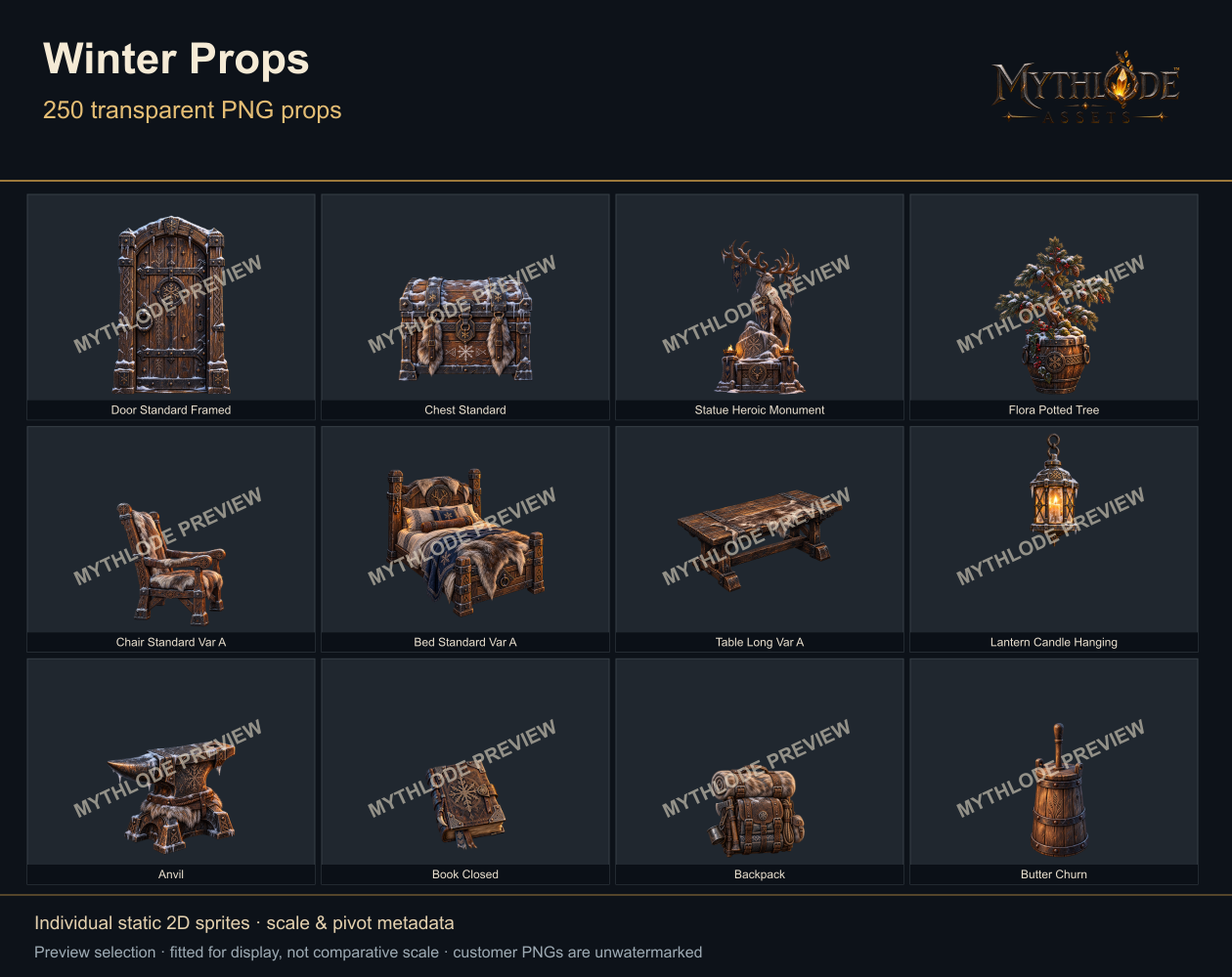 MYTHLODE Winter Prop Pack watermarked cover selection