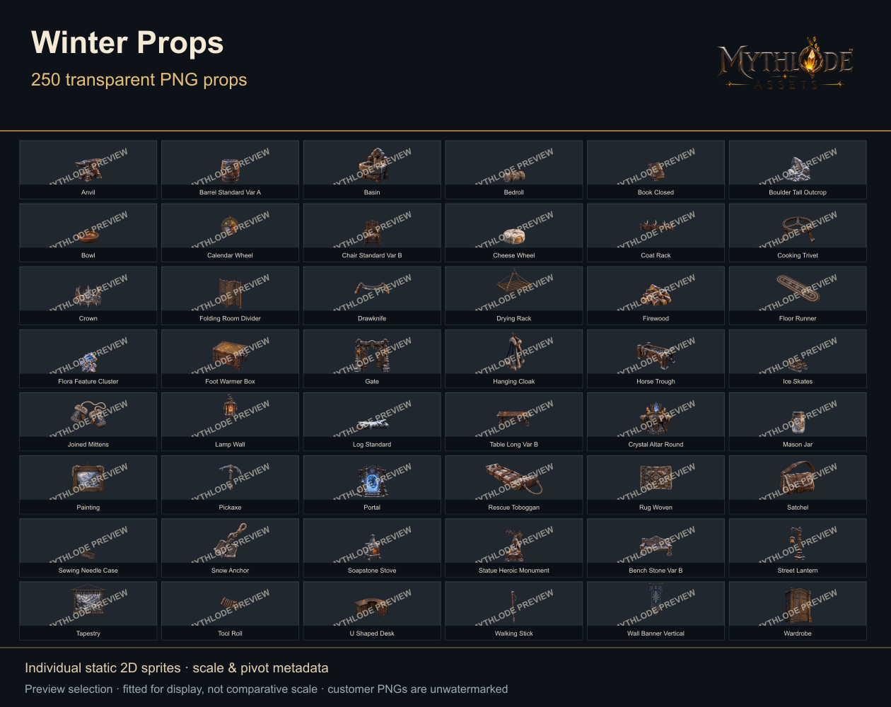 MYTHLODE Winter Prop Pack watermarked gallery selection