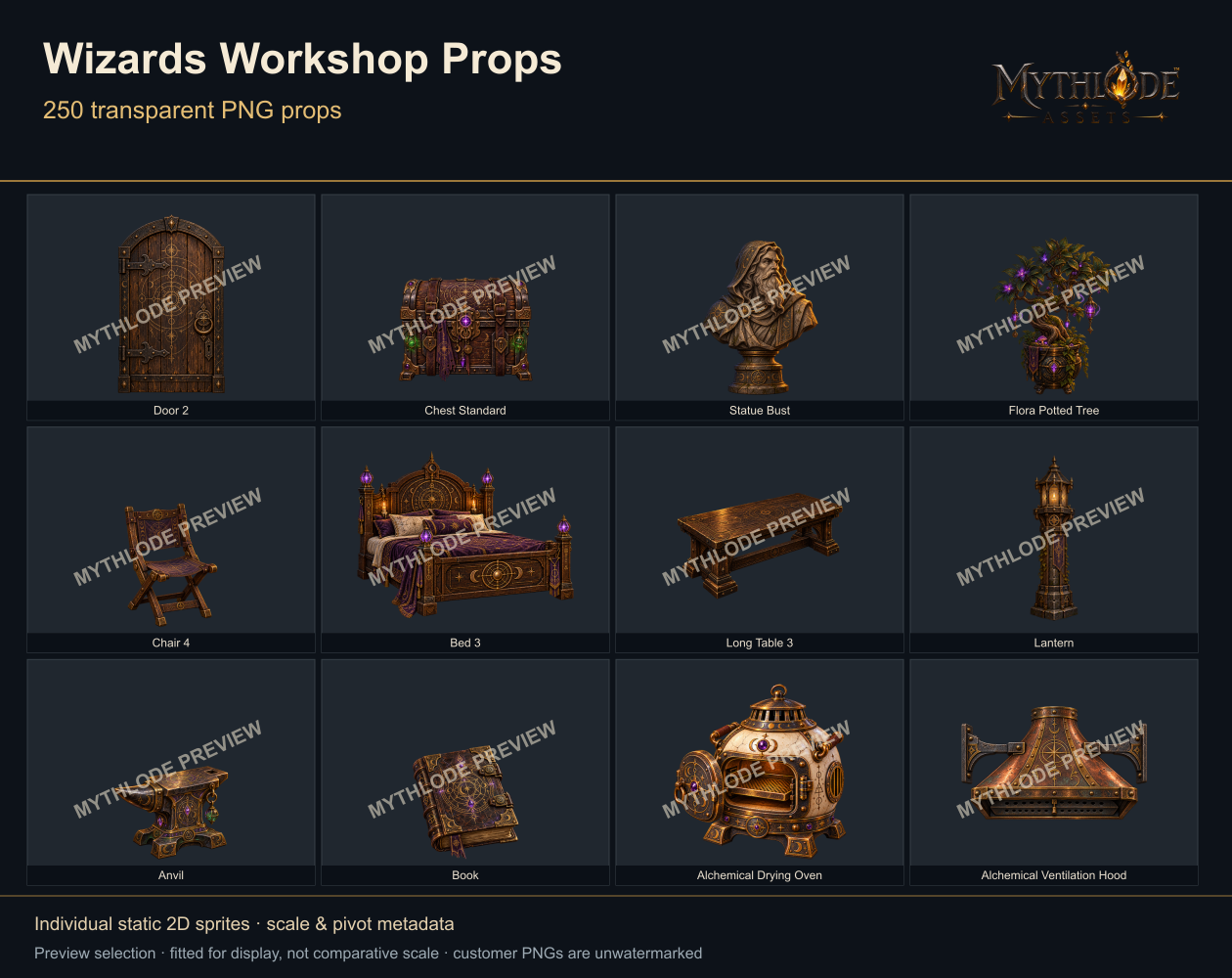 MYTHLODE Wizards Workshop Prop Pack watermarked cover selection